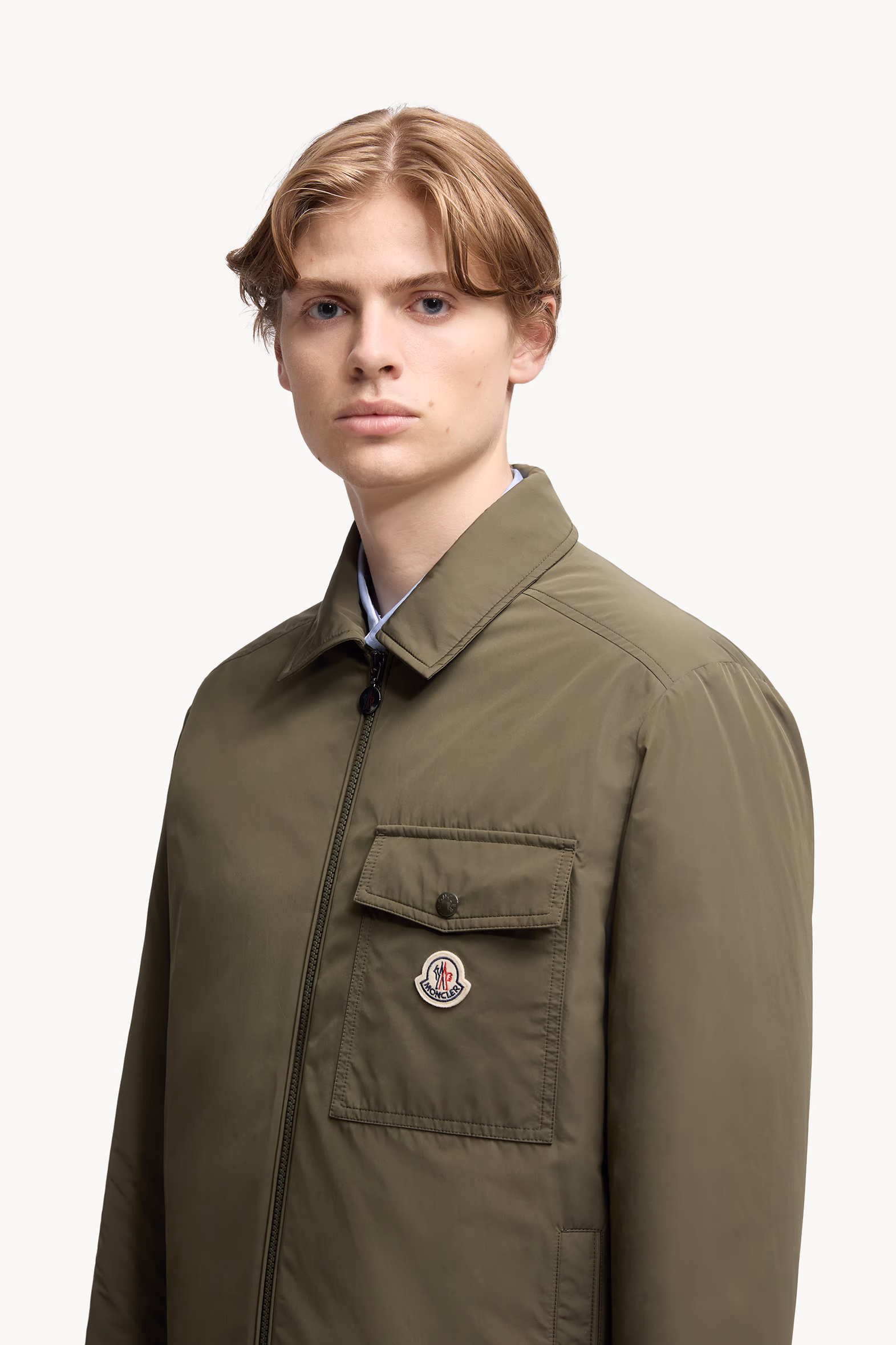 Vigeon Down Shirt Jacket Men Olive Green Moncler 4